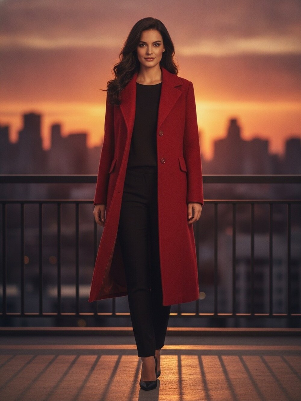 Women's Forecaster Red Single Breasted Wool Coat SZ 9/10 Petite..